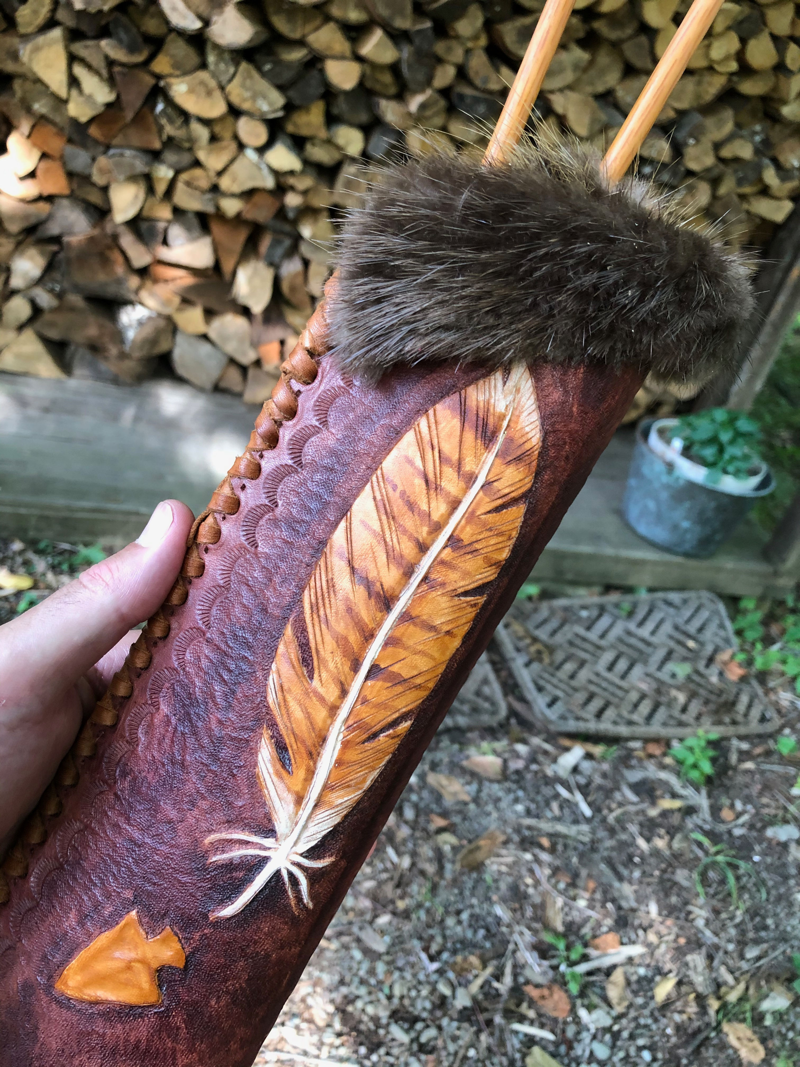 Hawk Feathers and Arrow Heads Quiver