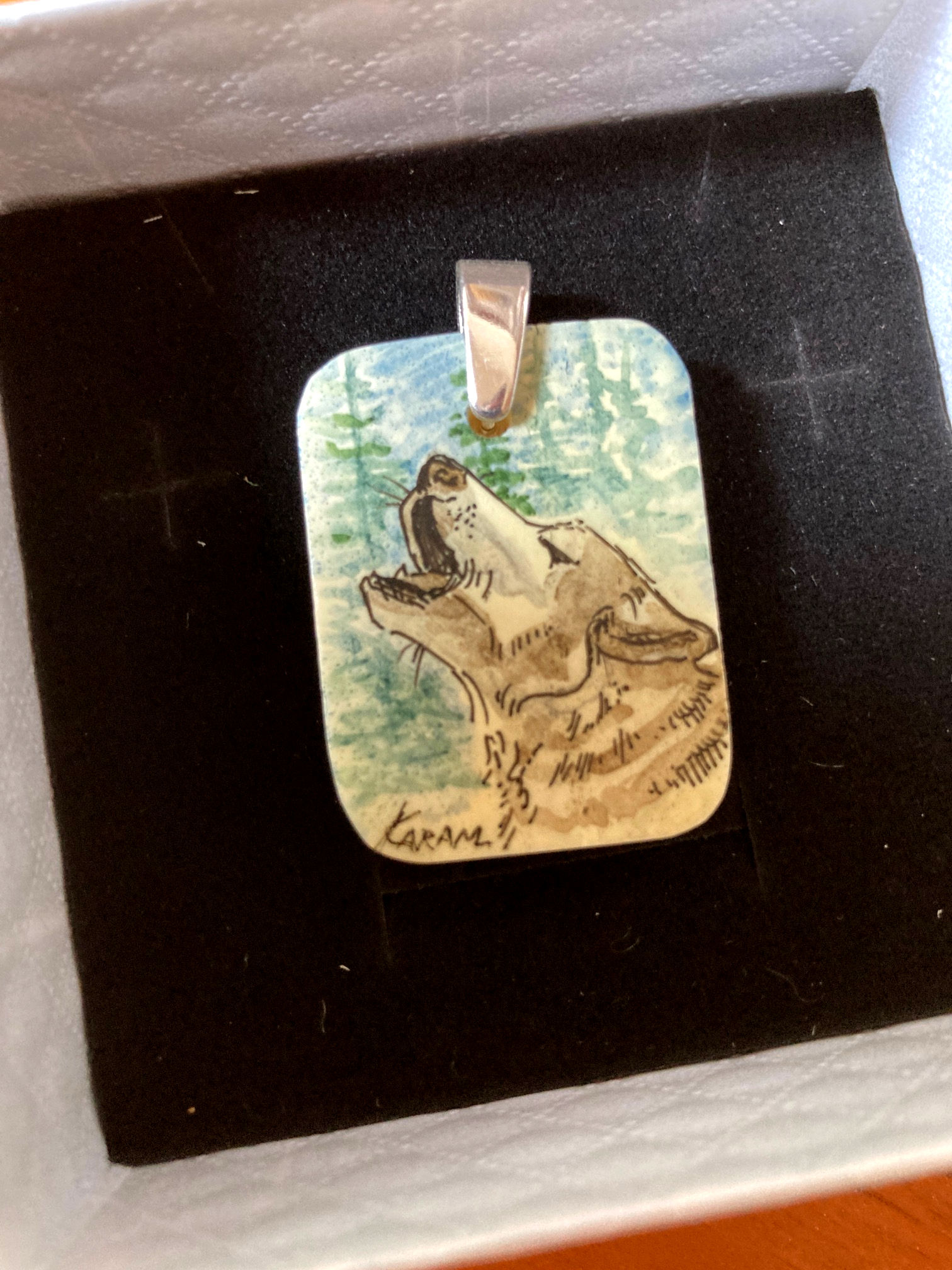 "The Call" Hand-Painted Pendant
