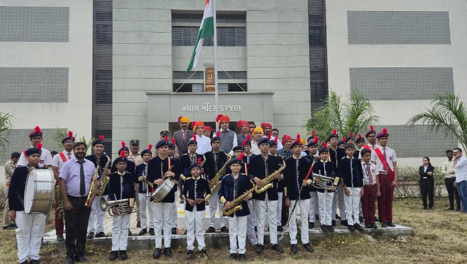 MKGM School Band Team Invited to Karjan Court for Independence Day Celebration