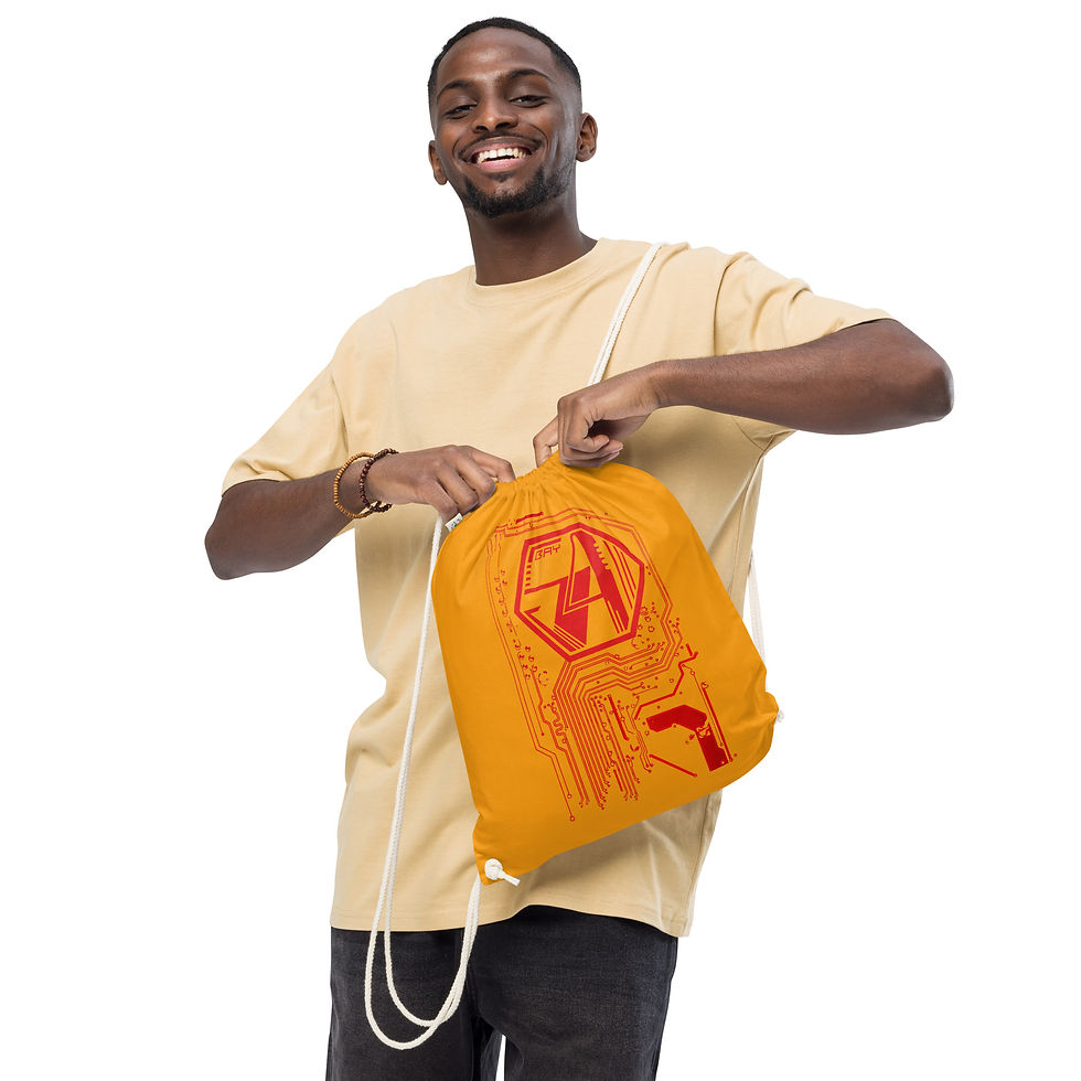 Thumbnail: MB54 - Red Circuit Board - Organic cotton drawstring bag