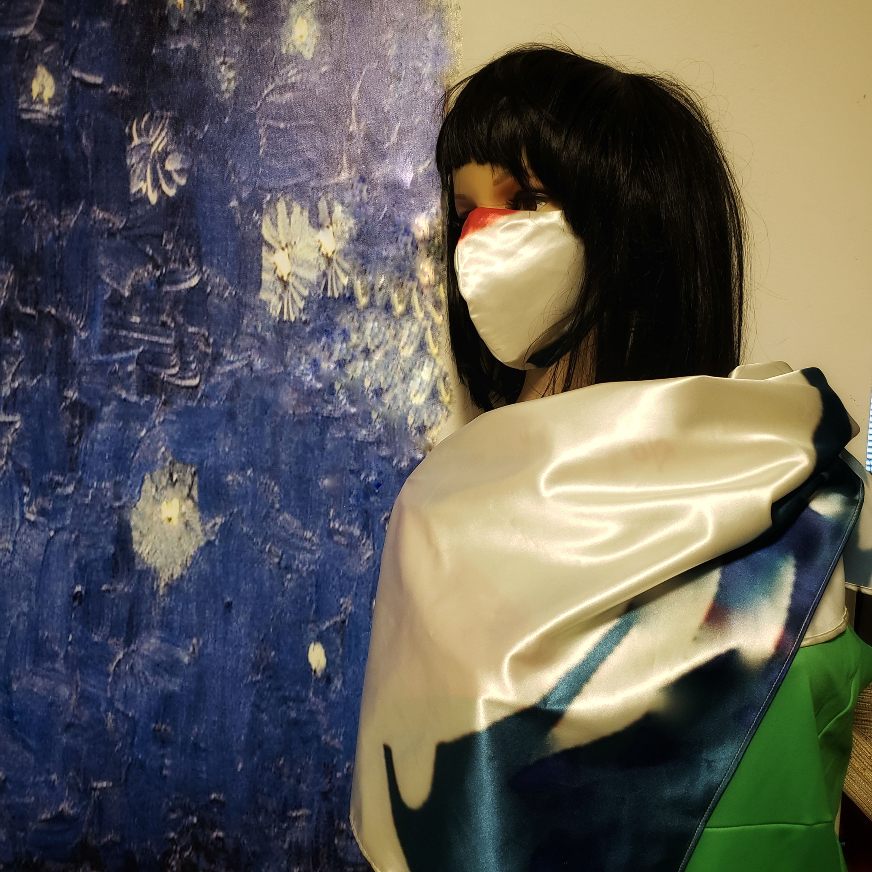 2 Organic Apples Mask and Scarf (tribute to cancer patients)