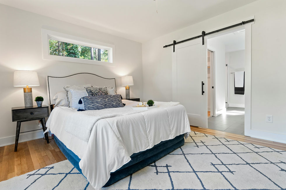 white and blue bedroom set