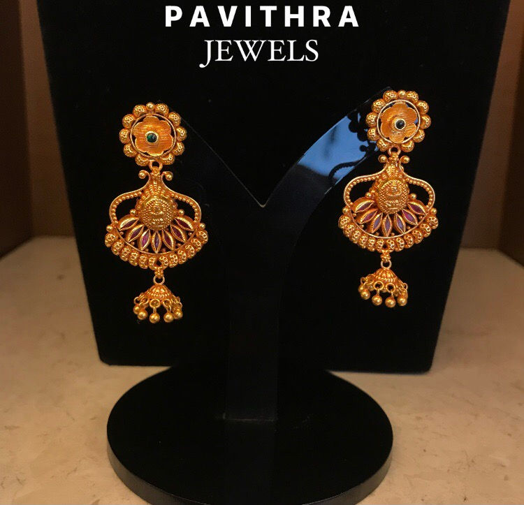 Pure Gold Earrings. Pavithra Jewels