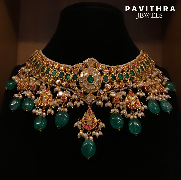 Gold polki choker Clearance