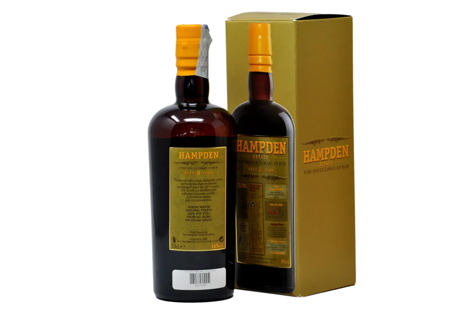 Hampden - Rhum hors d'âge - Pure Single Jamaican Rum - 8 ans - 70cl