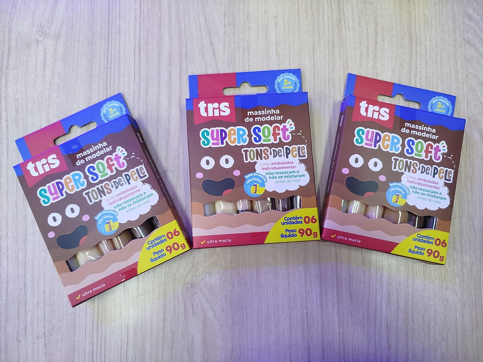 Miniatura: Massa de Modelar Tris Super soft Tons de Pele 6 Cores