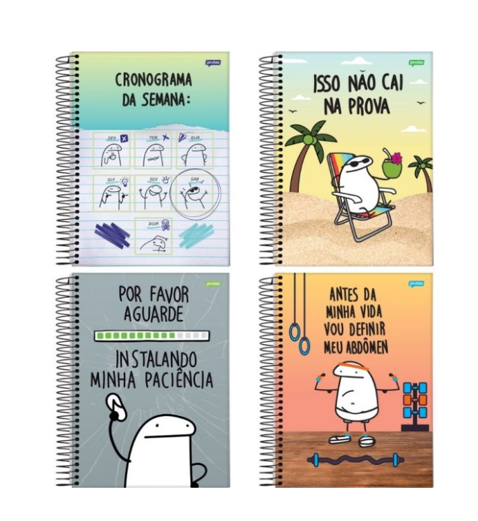 Caderno Espiral Univ. Capa Dura 1 Matéria 80 Fls Flork Jandaia