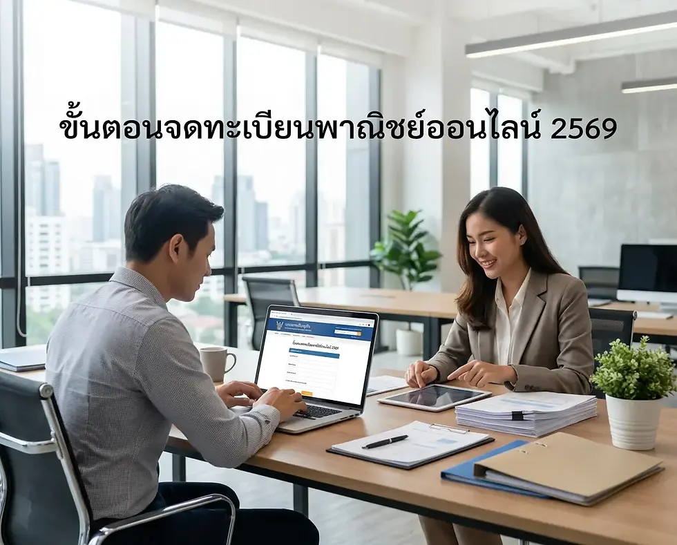 ขั้นตอนจดทะเบียนพาณิชย์ออนไลน์ 2569