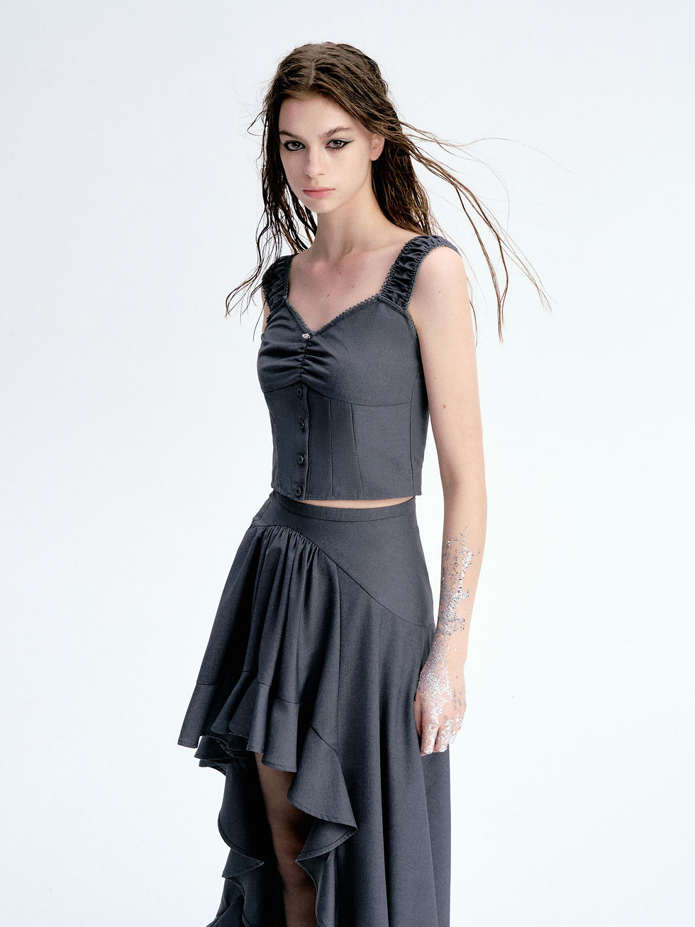 Miniatura: DOESHE*Grey Pleated Top
