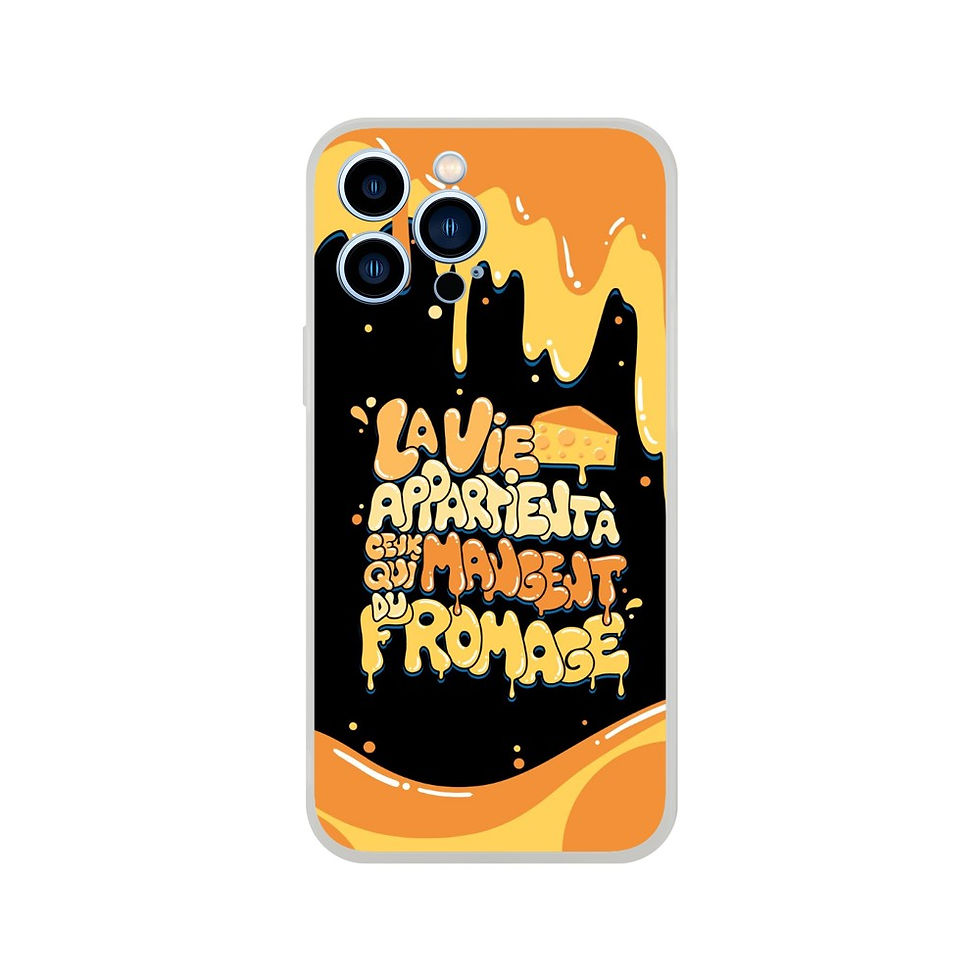 Miniature : Coque Flexi iphone - La vie appartient à ceux qui mangent du fromage