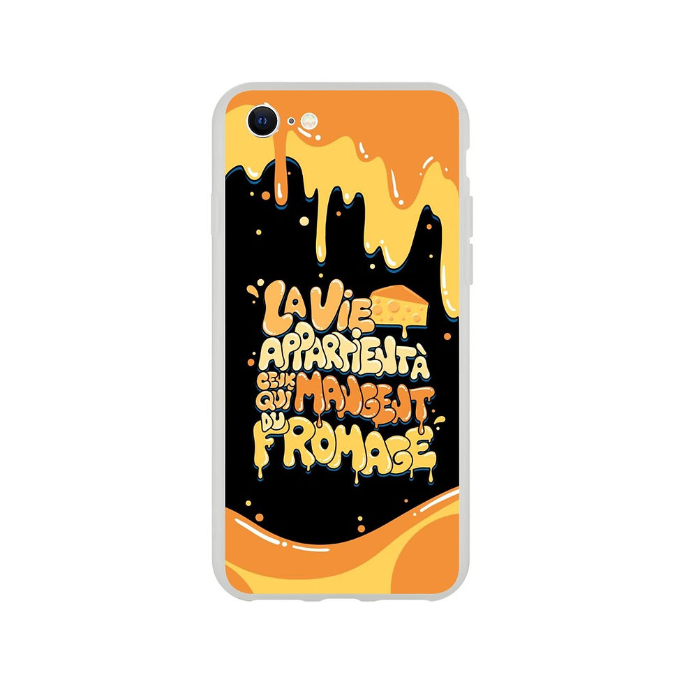 Miniature : Coque Flexi iphone - La vie appartient à ceux qui mangent du fromage