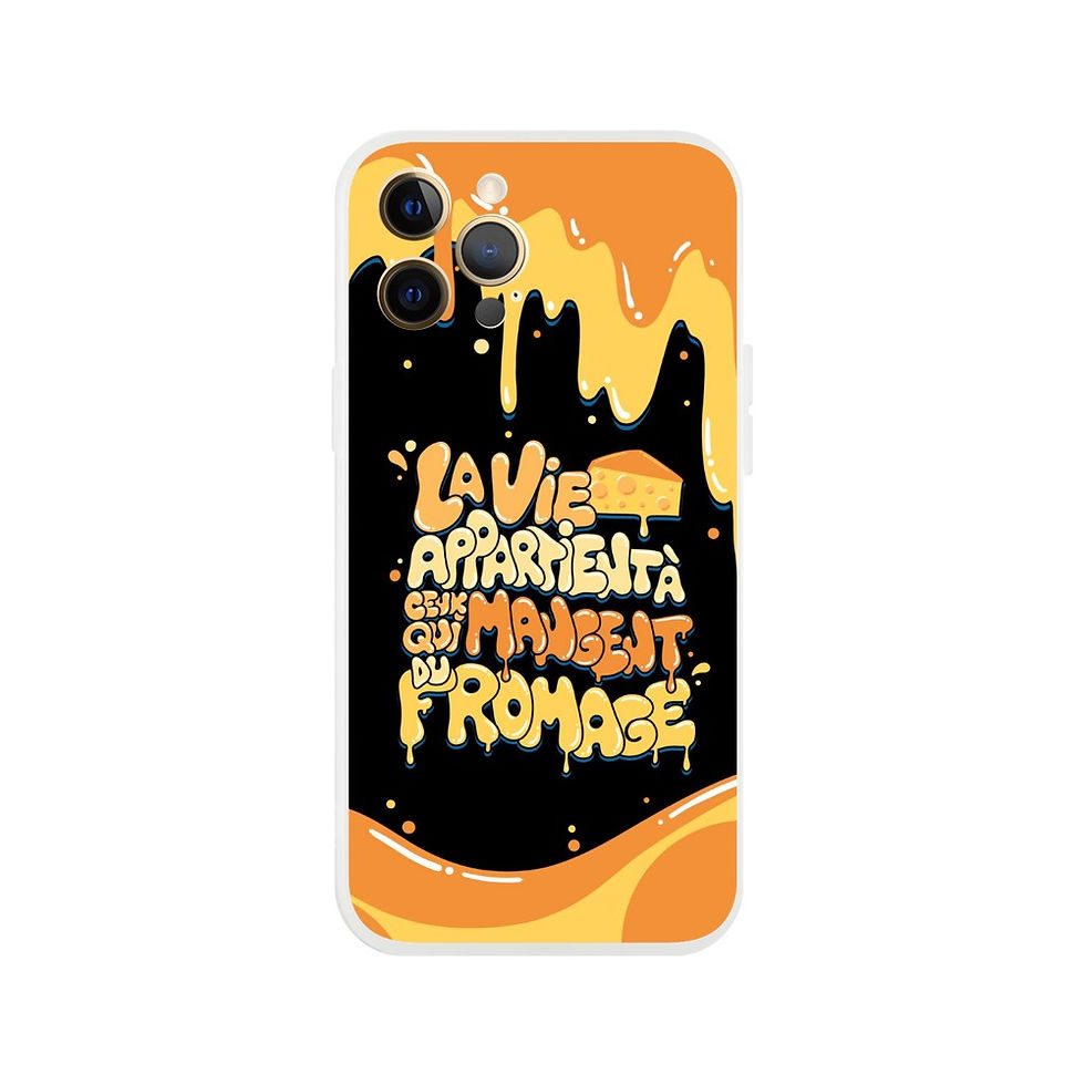 Miniature : Coque Flexi iphone - La vie appartient à ceux qui mangent du fromage