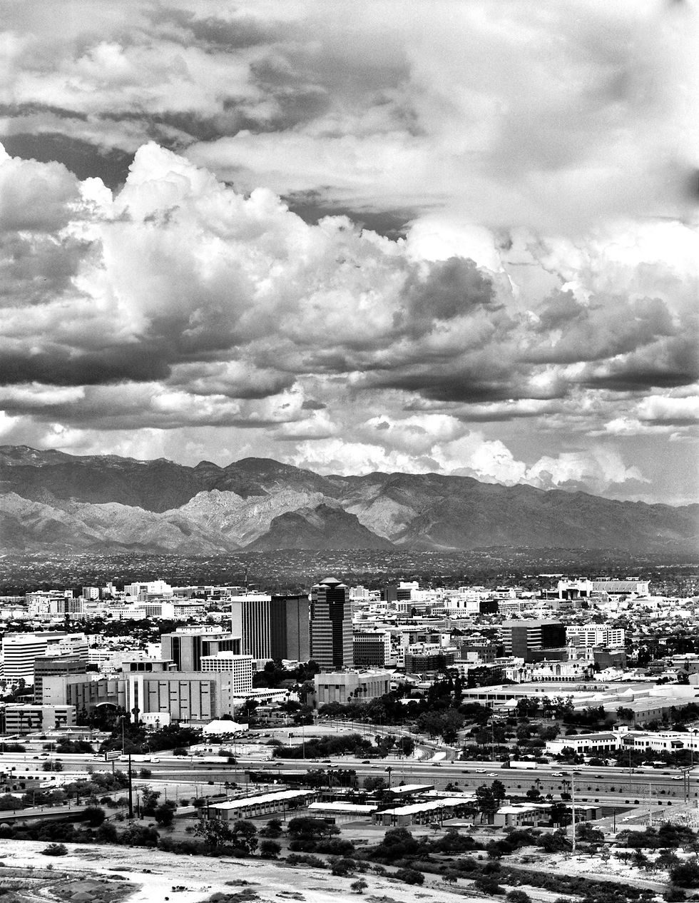 Downtown Tucson and monsoon clouds