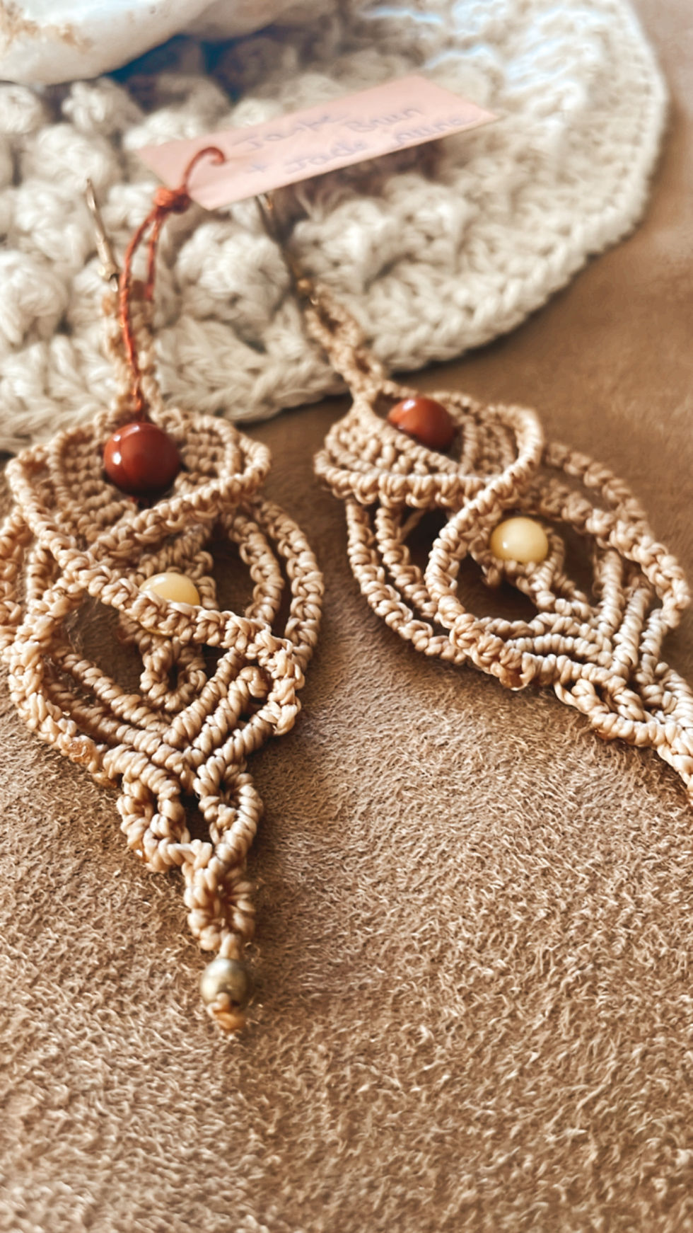 Boucles d'oreilles Jaspe rouge & Jade Jaune