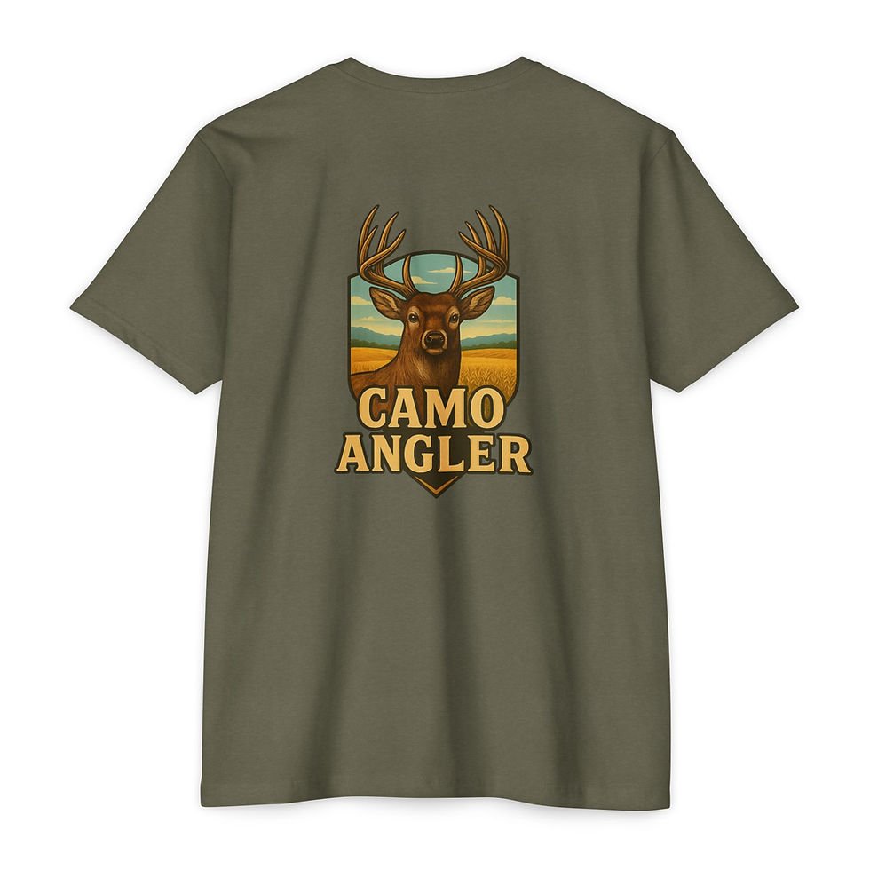 Camo Angler Whitetail Deer Shield, Hunting, Camping, Fishing