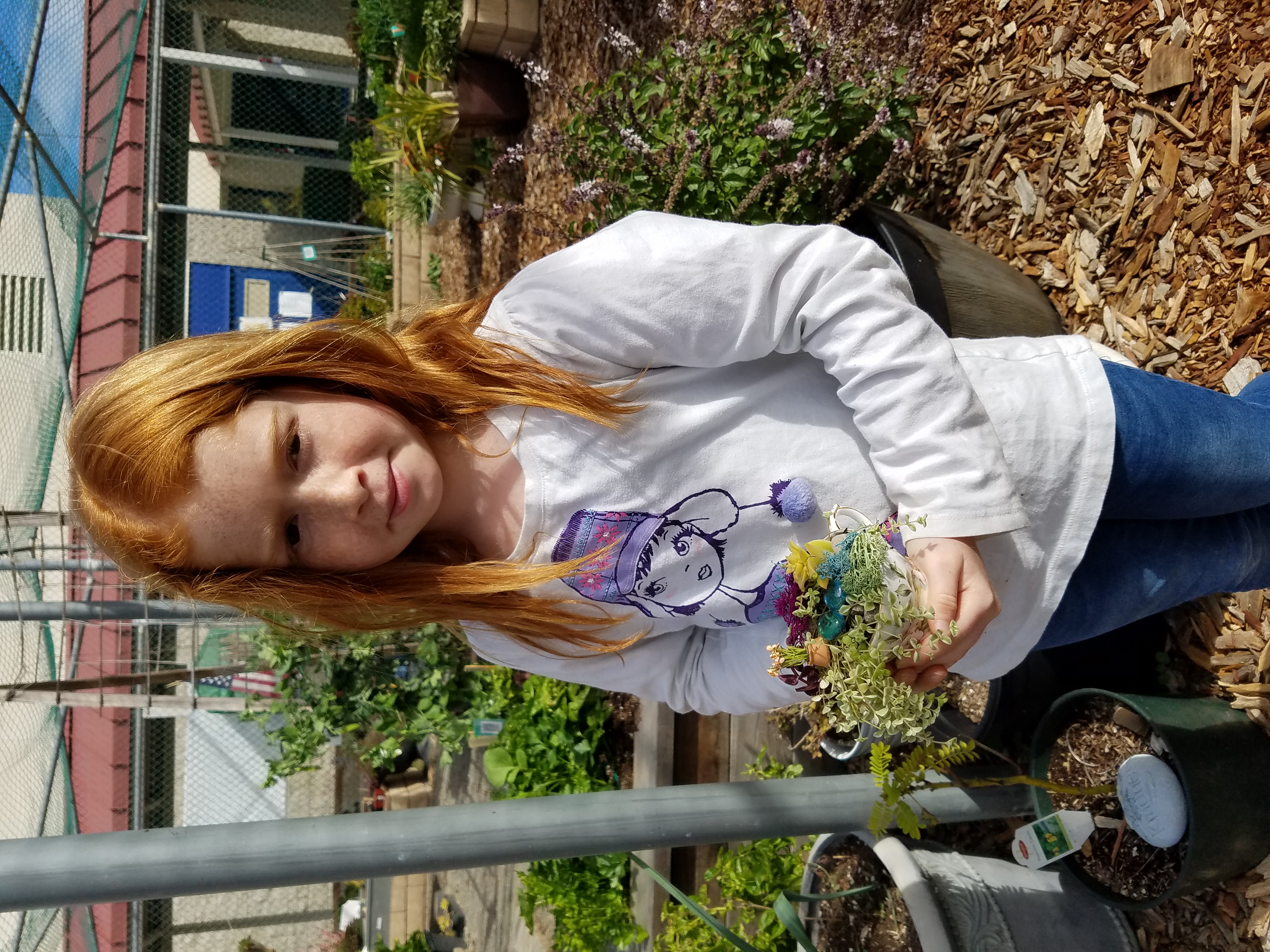 Proud of her creation!
