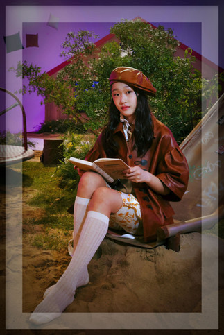 Children wear the playful costumes from the Petit Coussin limited edition collection designed by Hongjoong