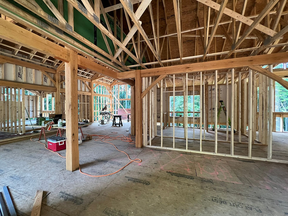 This is the foyer where there will be a staircase coming up from the lower level.