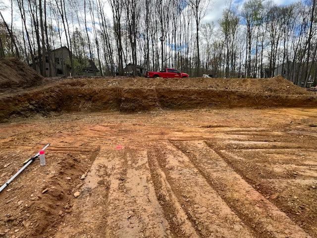 Newly cut foundation.
