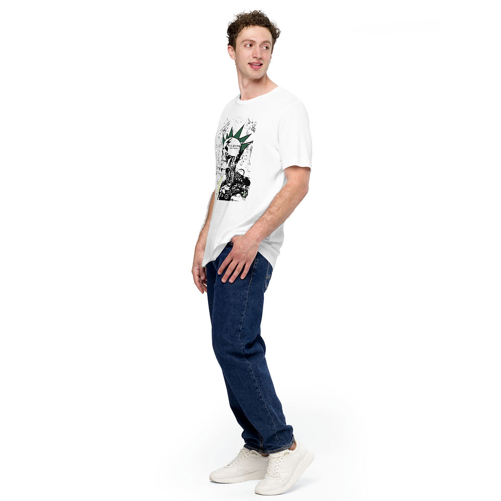 サムネイル： Man modeling a white t-shirt and jeans. Shop now at www.r1clothing.com.