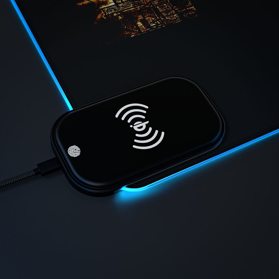 Thumbnail: LED Gaming Mouse Pad with Wireless Charging - Dark Comic Art Design
