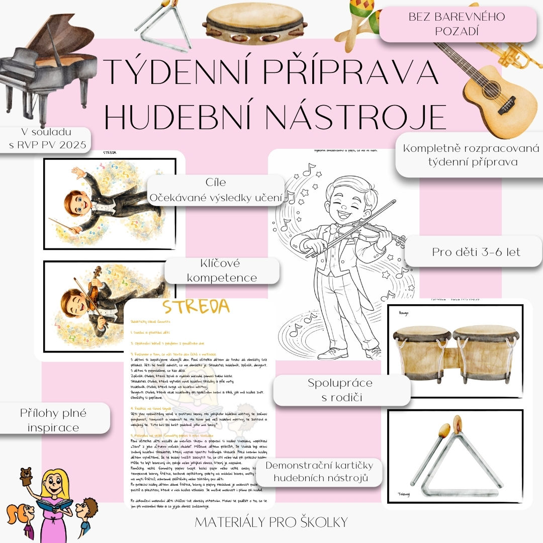 Hudební nástroje - bez barevného pozadí