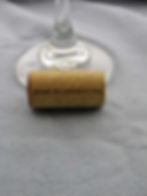 A wine cork labeled 'WINE OF ARGENTINA' resting on a soft gray cloth.