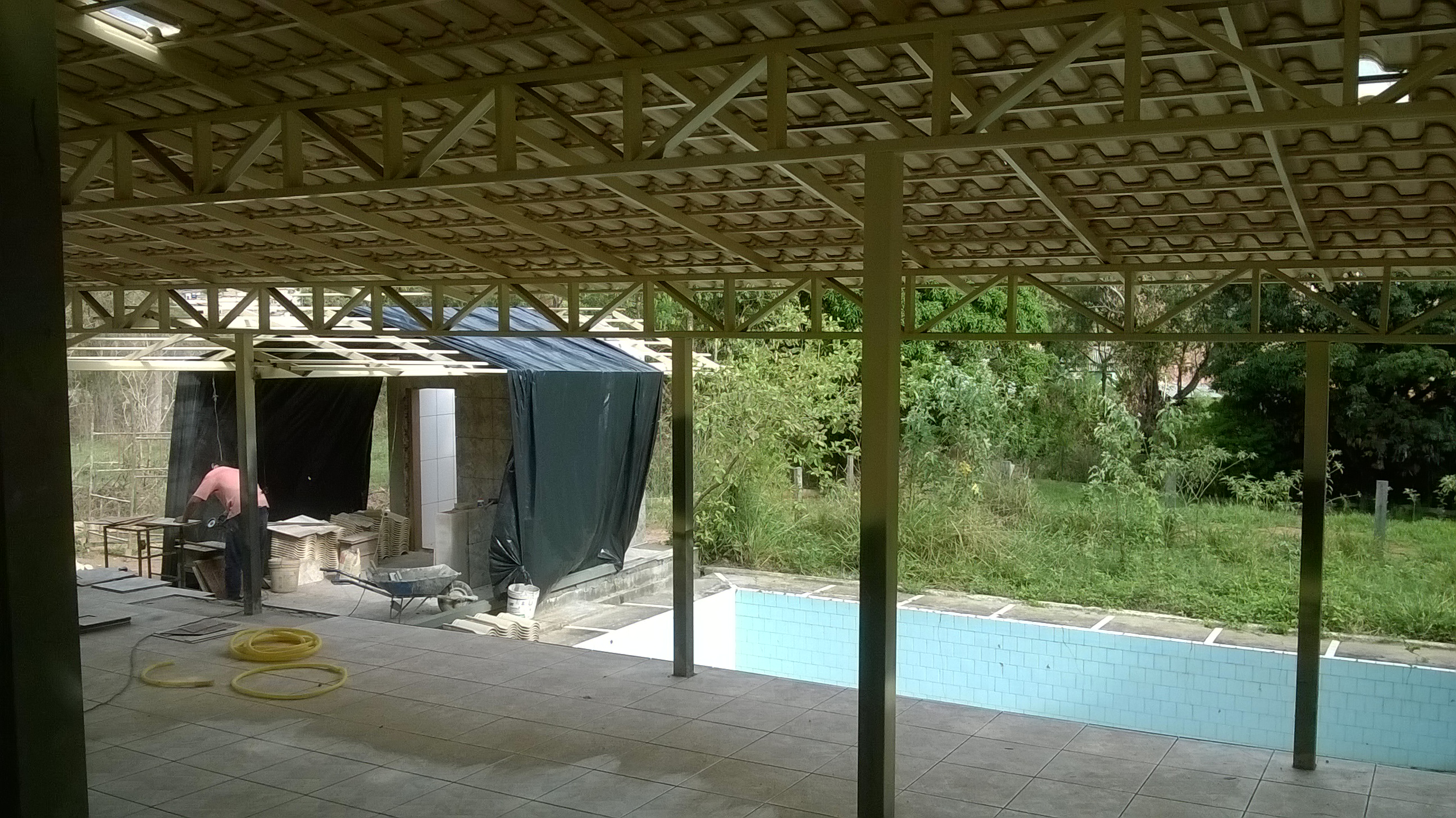 Área Lazer : Telhado, Piso, Bancada