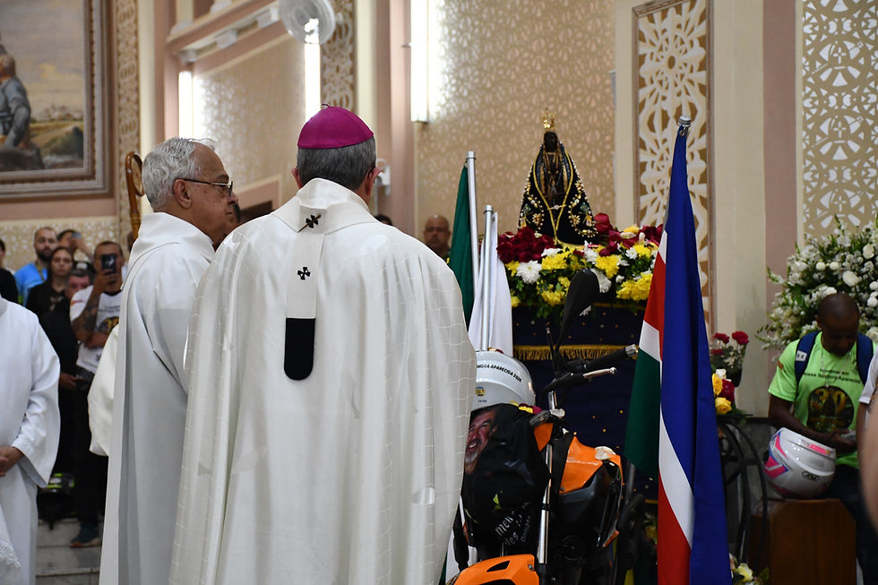 Dom Marco Aurélio Gubiotti na missa após a 30ª motociata Foto: Arquidiocese de Juiz de Fora