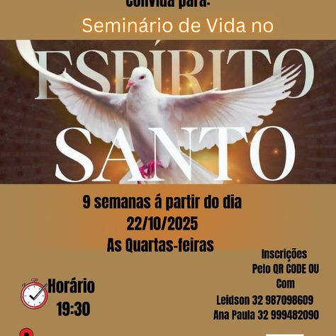 Seminário de Vida no Espírito Santo será realizado na Igreja São Geraldo no Bairro Fábrica