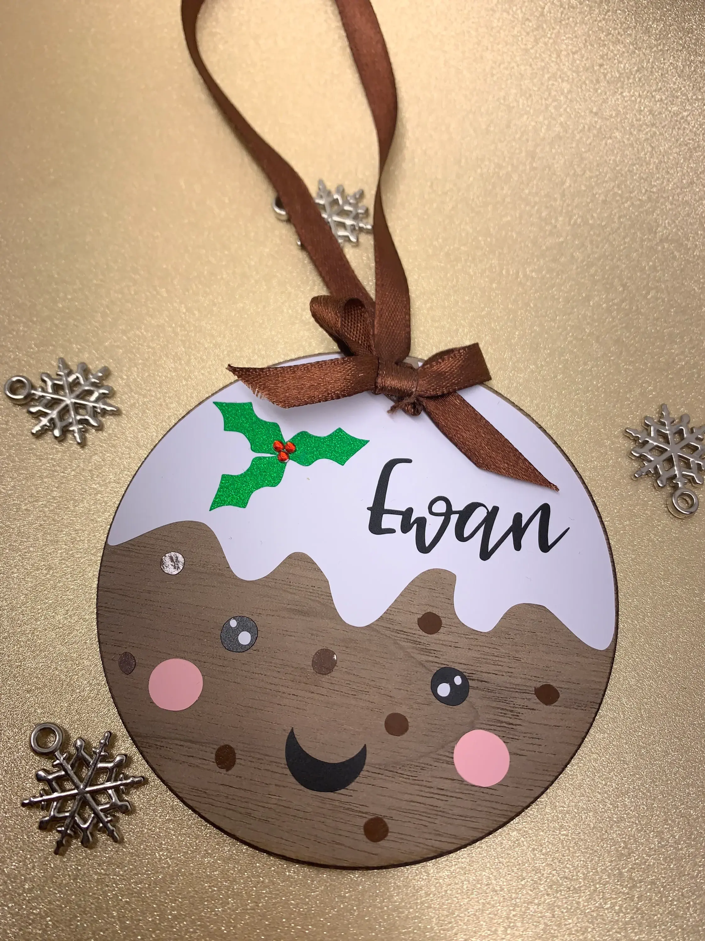 Christmas Pudding Bauble Handmade Personalised | Christmas Tree Decoration