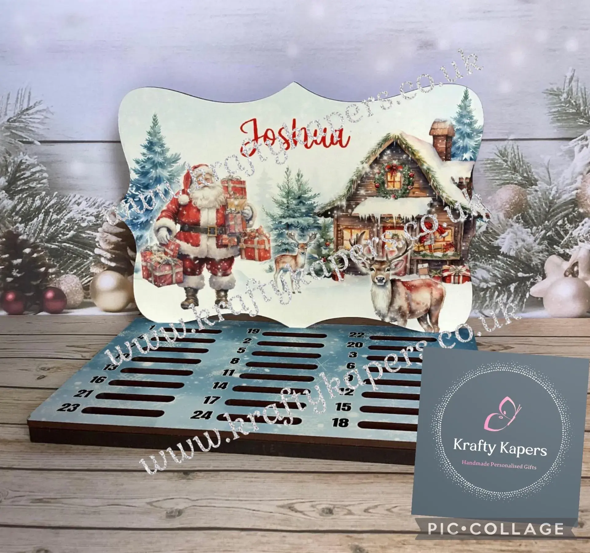 Personalised Father Christmas Themed Christmas Countdown Advent Calendar |