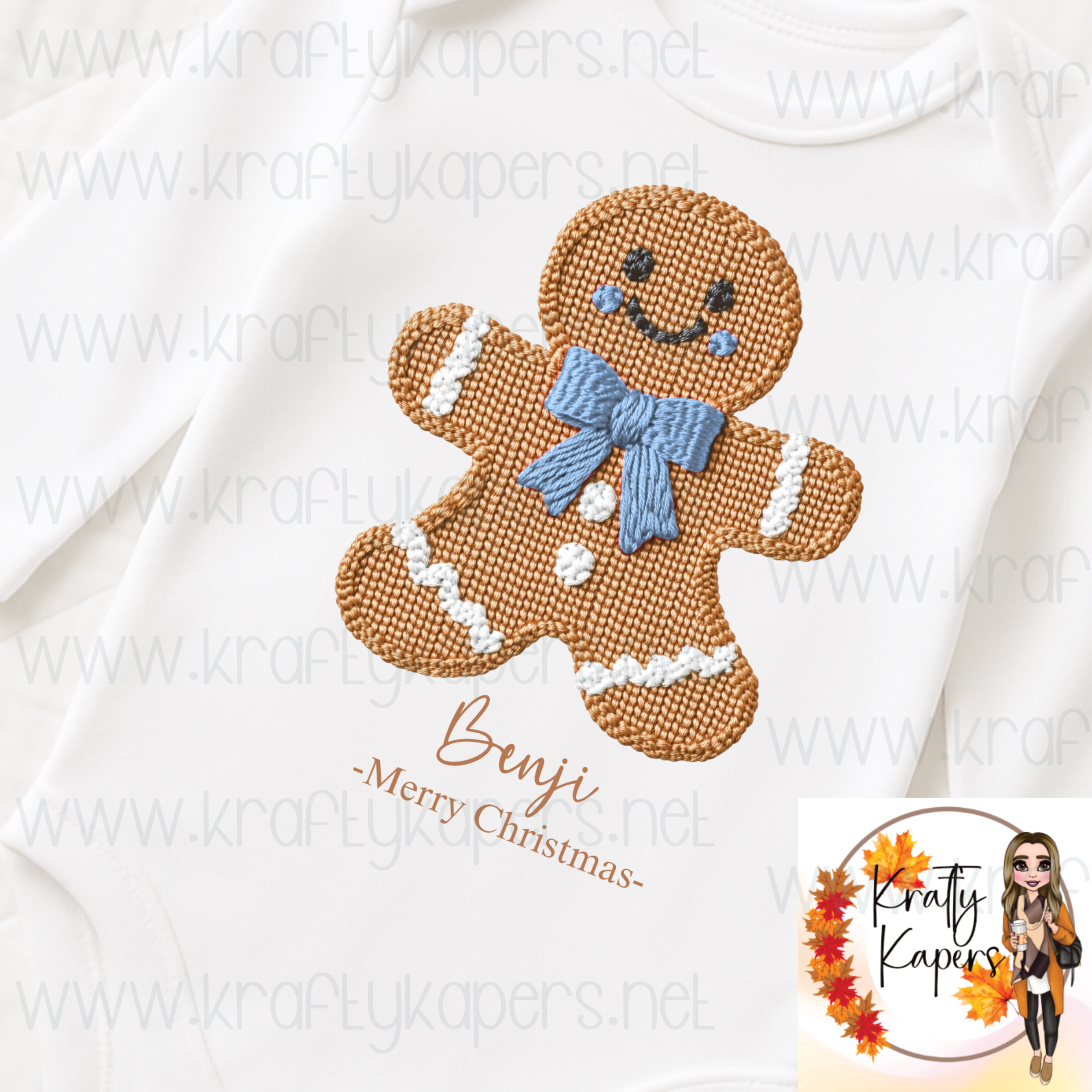 Christmas Gingerbread Personalised Vest | Babygrow | Christmas Bib