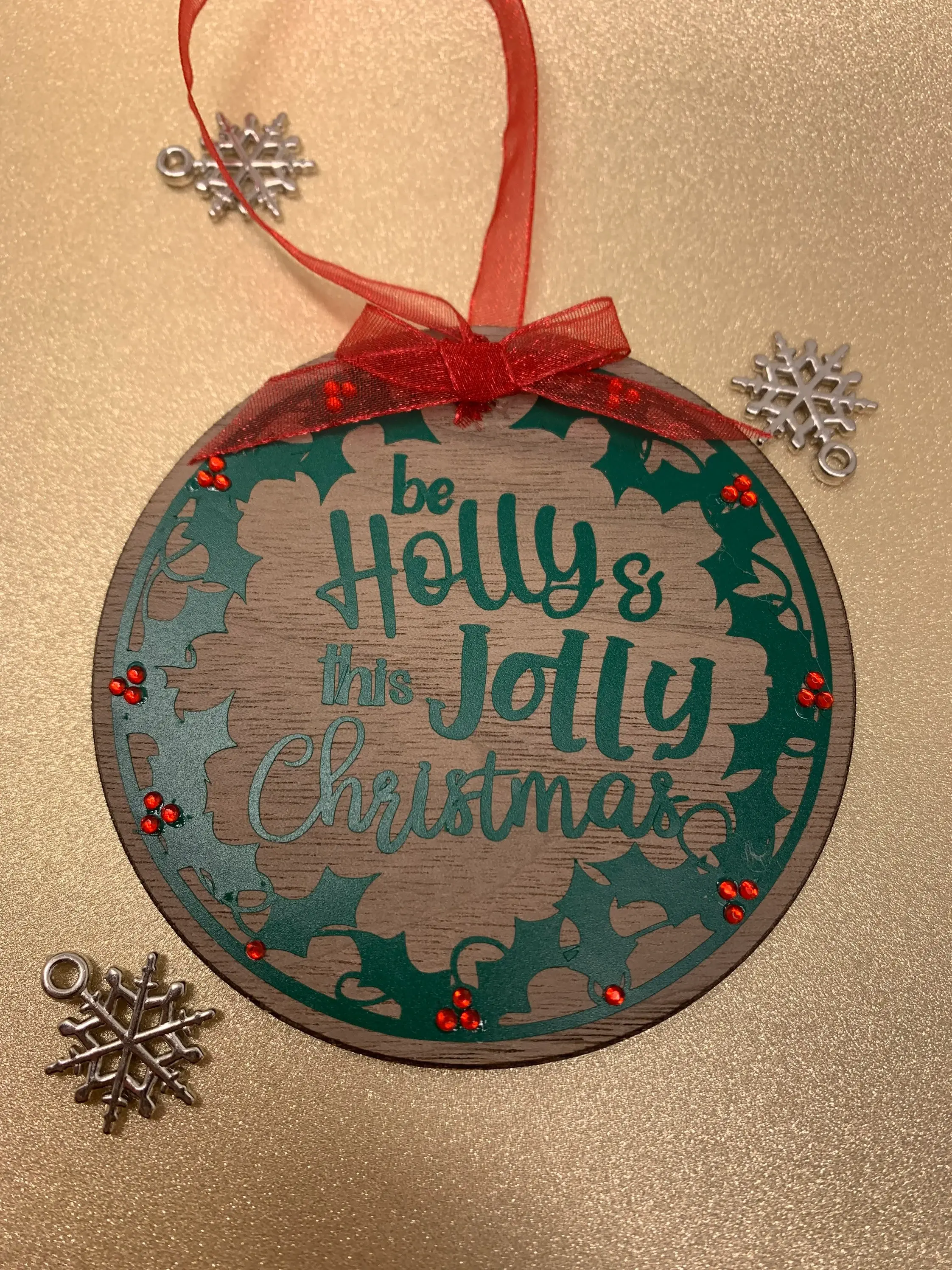 Jolly Holly Personalised Christmas Bauble | Christmas Tree Decoration |