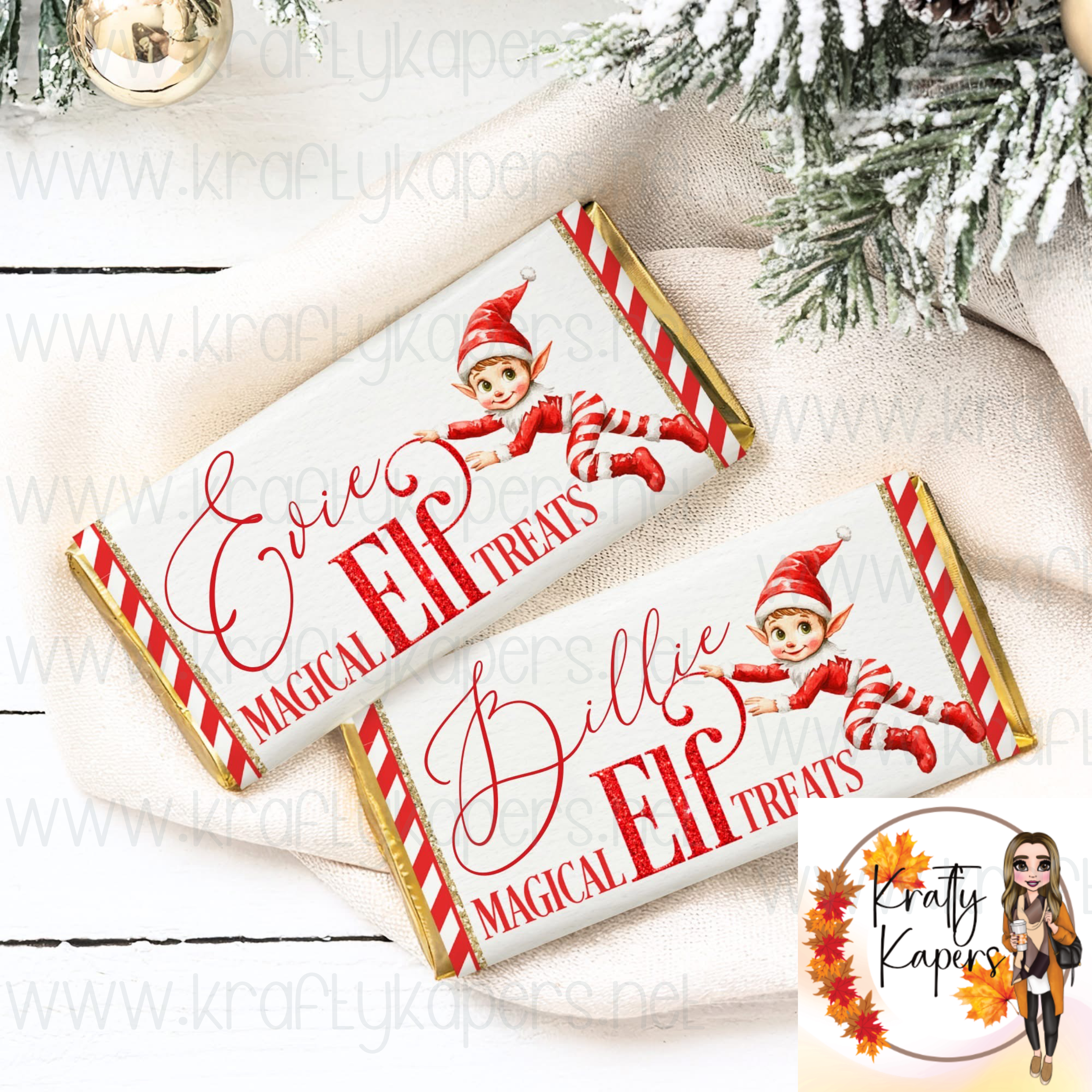 Personalised Elf Treats Christmas Chocolate Wrapper | Christmas Gift