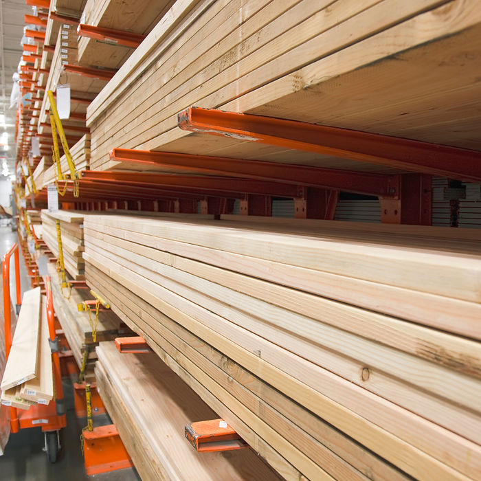 Lumber Selection at Hardware Store