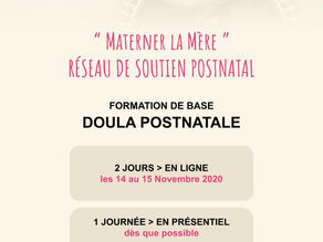 Formation en ligne Doula Postnatale - "Materner la mère" / les 14 et 15 novembre 2020