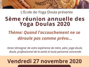 Réunion annuelle de l'école de Yoga Doula le 27 novembre 2020