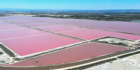 Salins de Camargue eaux roses paysage