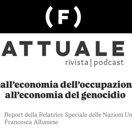 Dall'economia dell'occupazione all'economia del genocidio