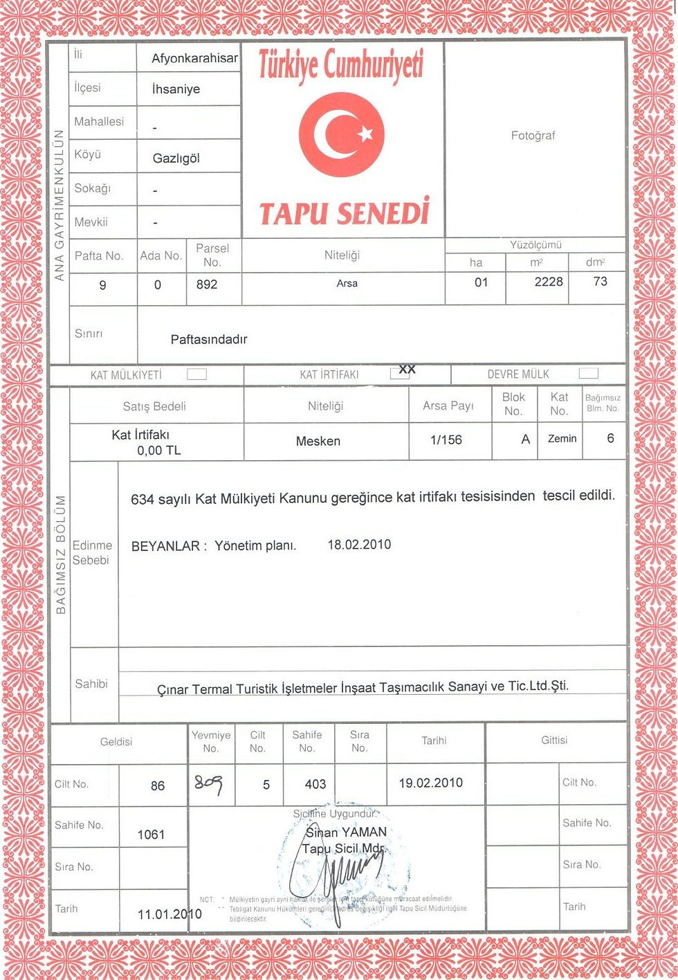 Gayrimenkul Geliştirmede Yasal Süreç 08 kat irtifakı