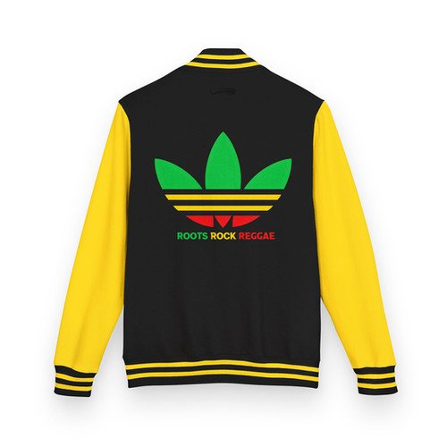 ROOTS ROCK REGGAE Heavyweight letterman jacket | Bk Bully Apparel