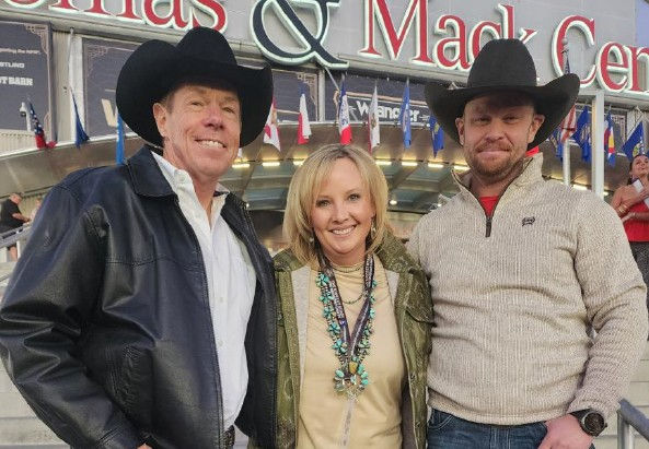 Left to right: Dana Eismeier (WPRA Attorney), Heidi, and Joe at the 2024 NFR.