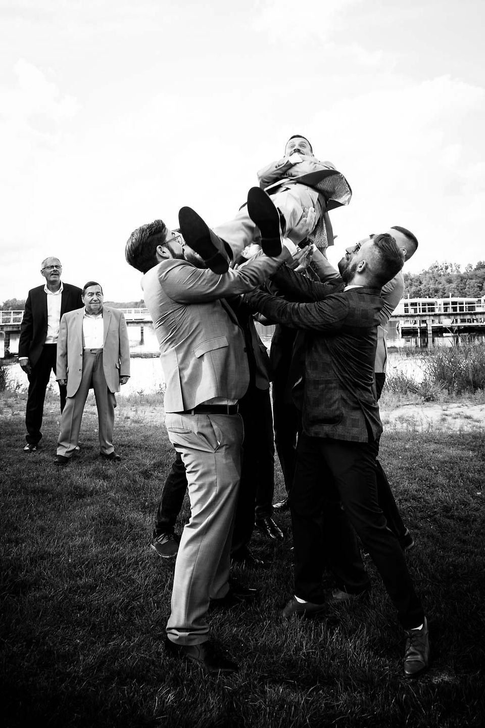 Gruppenfotos, Hochzeit in der Seelodge Kremmen, Hochzeitsfotografin
