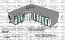 L-SHAPE COOLER AND BEER CAVE 6X24X27X10X5 HIGH 1-GDS 30X79 3-GDS 30X79 2-36X81 GLASS ENTRANCE DOORS