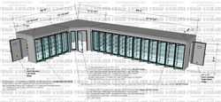 L-SHAPE TRIPLE COOLER COMBINATION WITH BEER CAVE 8X26-9X44-5X8 HIGH 12-GDS 30X79 5-GDS 30X79 1-36X81