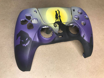 custom painted ps5 controller with nightmare before christmas characters jack and sally