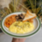 Srcambled eggs and Toast