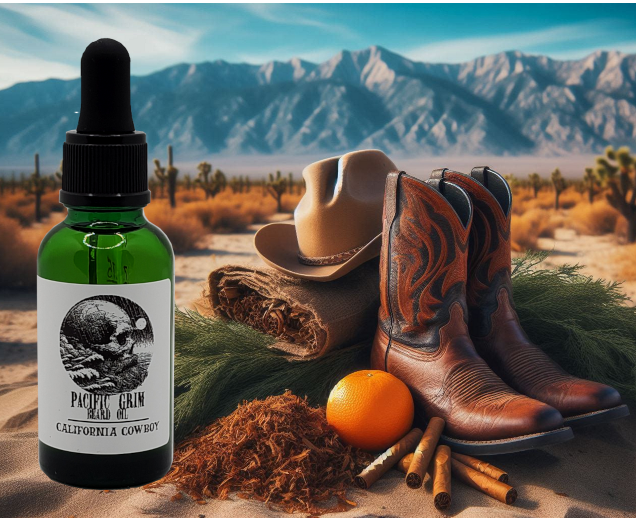 California Cowboy Beard Oil from Pacific Grim | Citrus, Wood and Tobacco