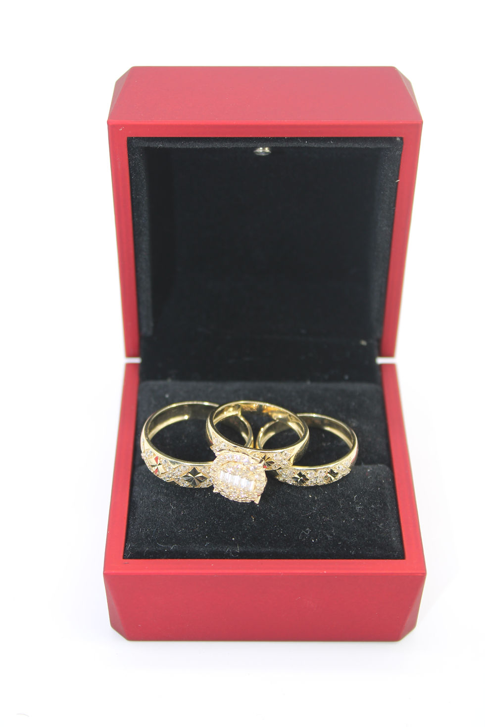 Thumbnail: 14K Big Circles X Trio Wedding Ring Cz - BTJ™